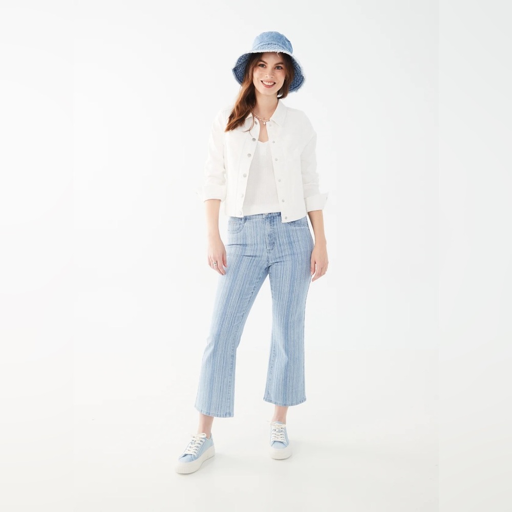 French Dressing Jeans Euro Twill Cropped Jean Jacket, White, Small